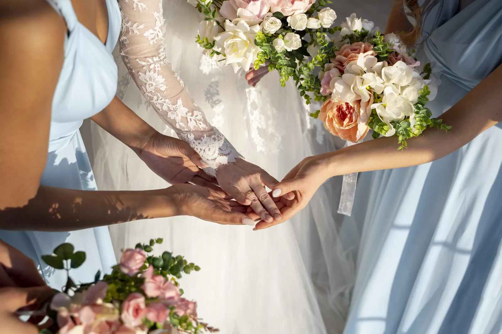 Friends celebrating together before a wedding