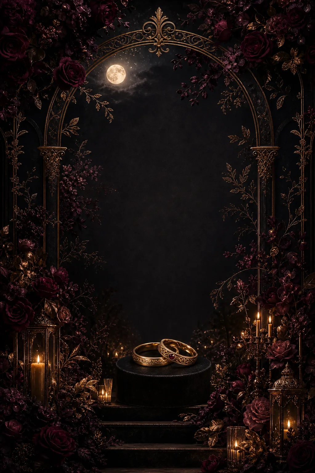 Midnight Gold luxury digital wedding invitation template